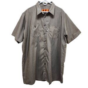 Red Kap Mens Short-Sleeve Work Shirt Size 3XL Black/White Microcheck